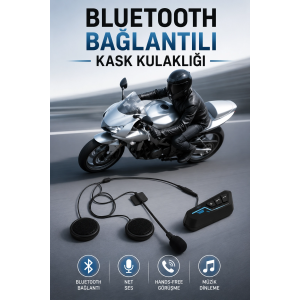Kask Kulaklığı Motosiklet Intercom Interkom Dinleme Konuşma Özellikli Su Geçirmez