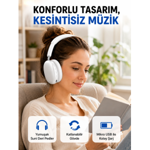 Katlanabilir Bluetooth V5.0 Kablosuz Kulaklık | 400 Mah, Gürültü Azaltma Yeni Nesil