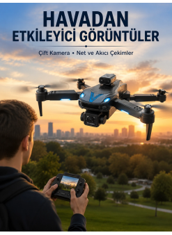 Katlanabilir Çift Kameralı Drone Uzaktan Kumandalı Hava Aracı