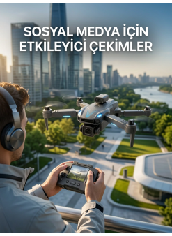 Katlanabilir Profesyonel Görünümlü Kamera Drone