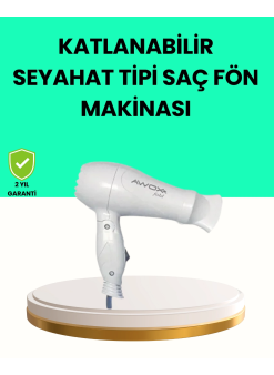 Katlanabilir Seyahat Tipi Saç Kurutma Makinesi Çift Kademeli Ayar