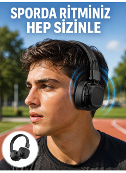 Katlanabilir Tasarımlı Taşınabilir Kablosuz Müzik Kulaklığı Yeni Nesil