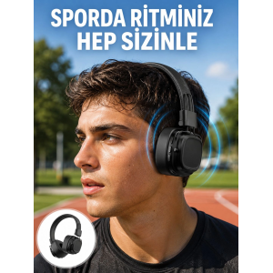 Katlanabilir Tasarımlı Taşınabilir Kablosuz Müzik Kulaklığı Yeni Nesil