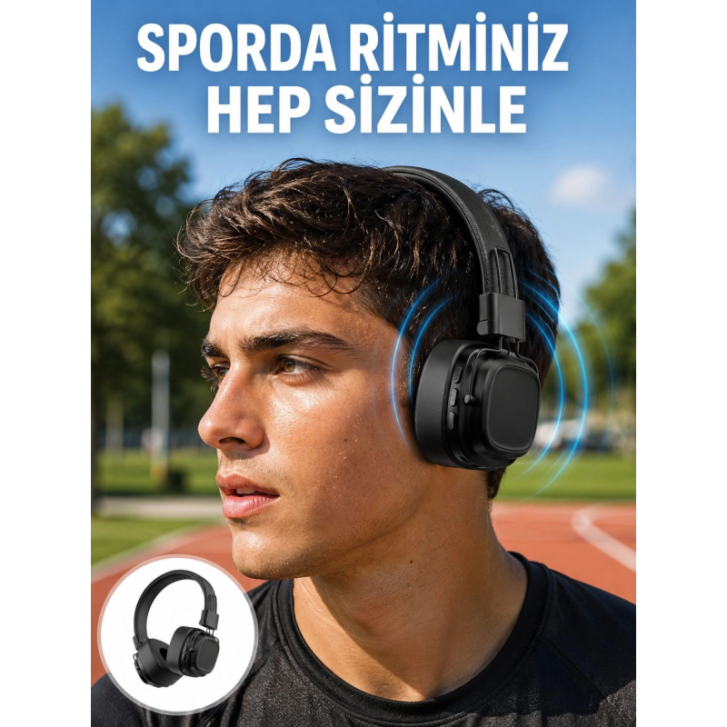 Katlanabilir Tasarımlı Taşınabilir Kablosuz Müzik Kulaklığı Yeni Nesil Katlanabilir Tasarımlı Taşınabilir Kablosuz Müzik Kulaklığı Yeni Nesil