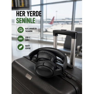 Katlanabilir Usb-c Şarjlı Bluetooth Kulaklık