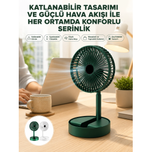 Katlanabilir Usb Şarjlı Masaüstü Soğutucu Mini Fan Telefon Tutucu