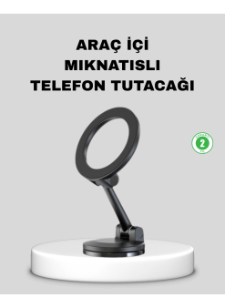 Katlanır Manyetik Araç İçi Telefon Tutucu – 360° Dönebilen, Magsafe Uyumlu, Güçlü Mıknatıslı Tasarım