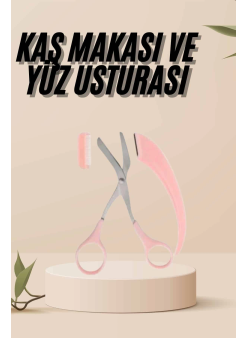 Kavisli Kaş Kirpik Düzeltici Bıyık Alma Taraklı Kaş Makası Yüz Bakım Seti Makas