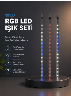 Kayan Yıldız Efektli Rgb Led Işık Seti İç Ve Dış Mekan Kullanımı
