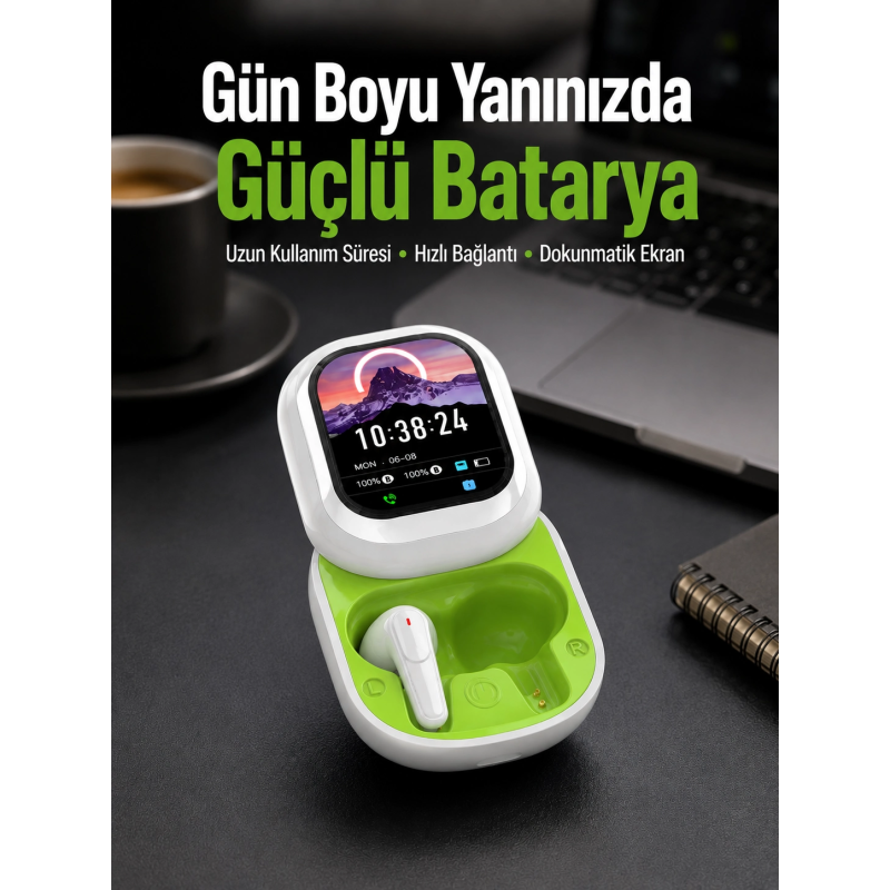 Kayar Kapak Tasarımlı Dokunmatik Ekranlı Kablosuz Bluetooth Kulaklık Kayar Kapak Tasarımlı Dokunmatik Ekranlı Kablosuz Bluetooth Kulaklık