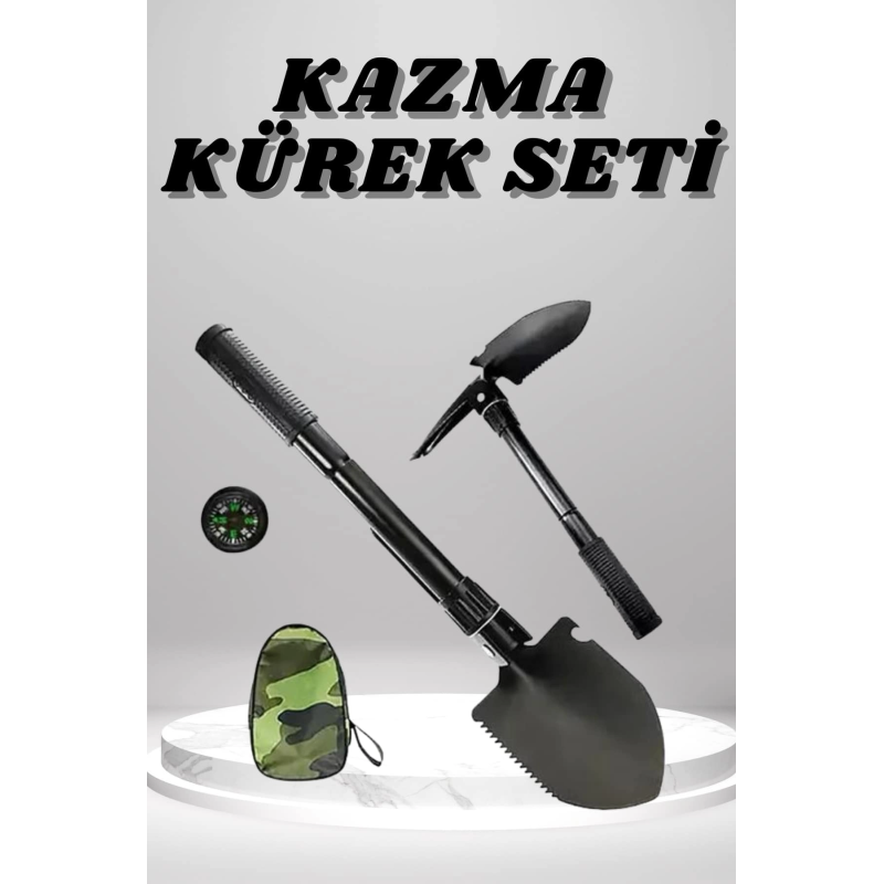 Kazma Kürek Seti Pusulalı Katlanır Portatif Kazma Kürek Seti Çok Fonksiyonlu Katlanabilir Kazma Kürek Seti Pusulalı Katlanır Portatif Kazma Kürek Seti Çok Fonksiyonlu Katlanabilir