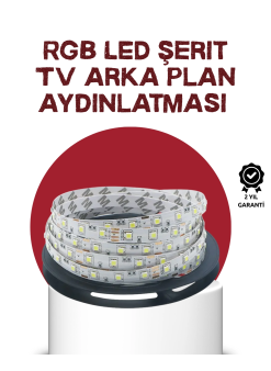 Kendinden Yapışkanlı Led Şerit Televizyon Aydınlatması 2mt