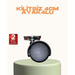 Kilitsiz Mini Tekerlek Ayak 4 Cm 4’lü Set Kolay Montaj
