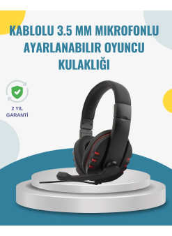 Kırmızı Kulaklık Stereo Mikrofonlu Dayanıklı Örgü Kablolu