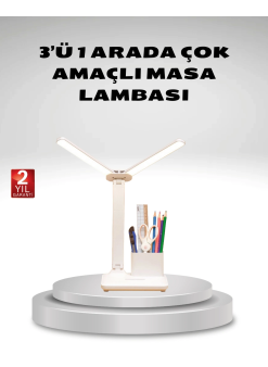 Kısılabilir Led Masa Lambası – Kalemlik Ve Telefon Standlı, Göz Yormayan Işık
