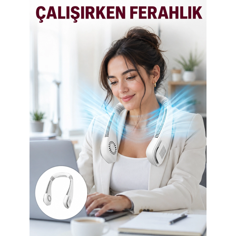 Kişisel Klima Fanı | 360° Dairesel Hava Akışı, Bladeless Tasarım, 5 Rüzgar Hızı, Taşınabilir Ve Sessiz Yeni Nesil Kişisel Klima Fanı | 360° Dairesel Hava Akışı, Bladeless Tasarım, 5 Rüzgar Hızı, Taşınabilir Ve Sessiz Yeni Nesil