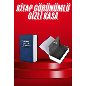 Kitap Görünümlü Gizli Kasa Büyük Boy Anahtarlı Kilitli Para Kasası