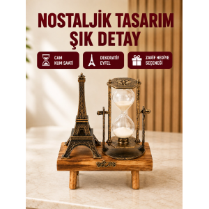 Klasik Tasarımlı Ahşap Kum Saati – Ev Ve Ofis İçin Masaüstü Aksesuarı