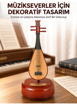 Klasik Ud Figürlü Melodili Müzik Kutusu Şık Hediyelik
