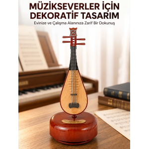 Klasik Ud Figürlü Melodili Müzik Kutusu Şık Hediyelik