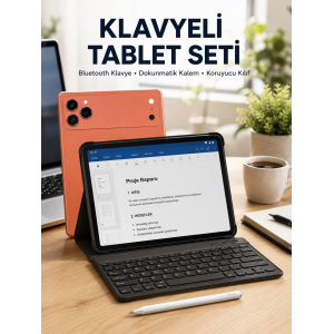 Klavyeli Tablet Pc Kalem Kılıf Ve Ekran Koruyucu Hediyeli Android Set