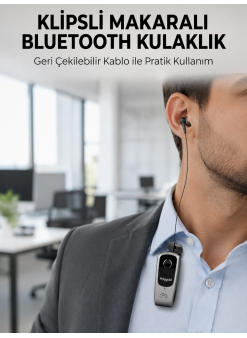 Klipsli Tasarımlı Bluetooth Kulaklık Uzun Pil Ömrü