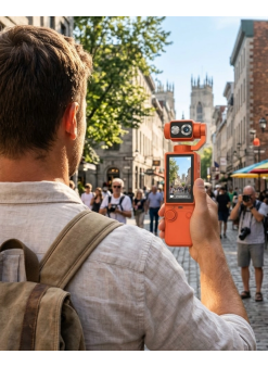 Kompakt 4k Gimbal Kamera 180 Derece Döner Başlık Stabil Video Ve Vlog Uyumlu