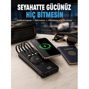 Kompakt Tasarım, Güçlü Performans – 10000mah Kablosuz Powerbank