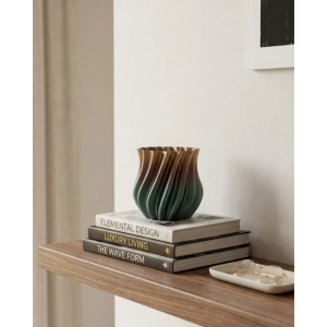 Koyu Metalik Kıvrımlı 3d Vazo Minimal Lüks Ev Ofis Dekoru