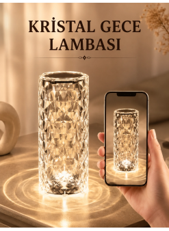 Kristal Dokunmatik Ve Kumandalı Masa Ve Gece Lambası
