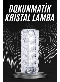 Kristal Lamba Masa Lambası Şarjlı Masa Lambası Dokunmatik Sensör Usb Şarjlı
