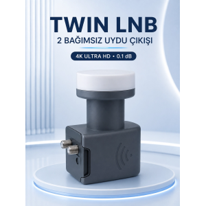 Ku Band Twin Lnb Çift Çıkış 4k Ultra Hd Destekli 0.1 Db Uydu Anten Lnb