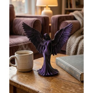 Küçük Boy Mor Melek İnsan Biblo Es Dekoratif Obje