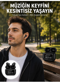 Kulak İçi Bluetooth Kulaklık Ekranlı Müzik Dinleme Çağrı Cevaplama Siyah Yeni Nesil