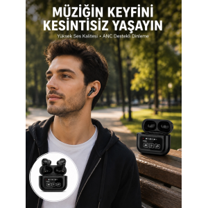 Kulak İçi Bluetooth Kulaklık Ekranlı Müzik Dinleme Çağrı Cevaplama Siyah Yeni Nesil