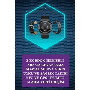 Kulak İçi Kablosuz Bluetooth Kulaklık Ve Nfc Ve Gps Özellikli Akıllı Saat Alarm Ve Titreşim