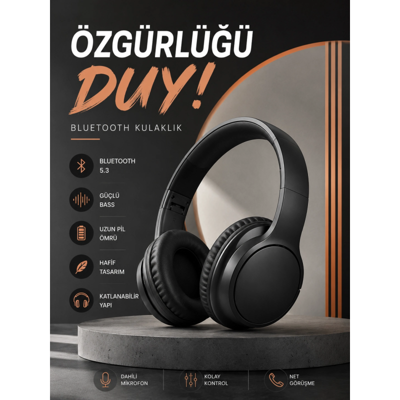 Kulak Üstü Bluetooth Kulaklık Ayarlanabiilir Uzun Pil Ömrü Kablosuz 5.0 Bluetooth Kulak Üstü Bluetooth Kulaklık Ayarlanabiilir Uzun Pil Ömrü Kablosuz 5.0 Bluetooth