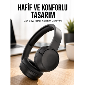 Kulak Üstü Kablosuz Bluetooth Kulaklık Gürültü Önleyici Uzun Şarj Süreli
