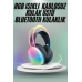 Kulak Üstü Kablosuz Bluetooth Kulaklık Unısex Renkli Işıklı Kulaklık