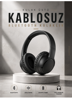 Kulak Üstü Kablosuz Bluetooth Kulaklık Yüksek Ses Kaliteli Anc Özelliği
