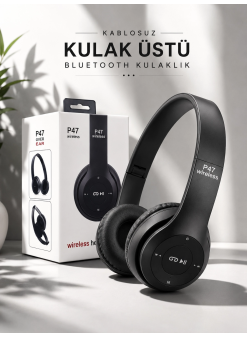 Kulak Üstü Tf Kart Ve Aux Destekli Ergonomik Bluetooth Kulaklık