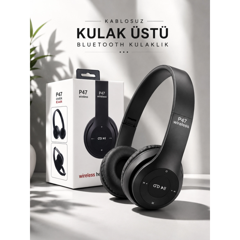 Kulak Üstü Tf Kart Ve Aux Destekli Ergonomik Bluetooth Kulaklık Kulak Üstü Tf Kart Ve Aux Destekli Ergonomik Bluetooth Kulaklık
