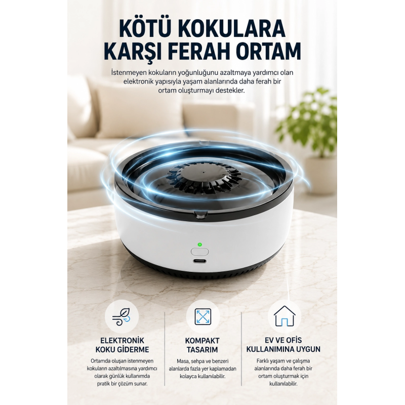 Küllük Duman Giderici Temizlenebilir Elektronik Pilli Küllük Duman Giderici Temizlenebilir Elektronik Pilli