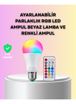 Kumanda Destekli Çok Renkli Akıllı Led Ampul