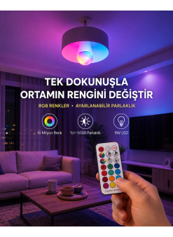 Kumanda Destekli Çok Renkli Akıllı Led Ampul Yeni Nesil