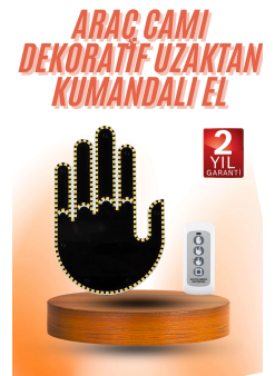 Kumandalı El Led Araba İçi 4 Farklı Mod El Orta Parmak Led