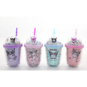 Kuromi Figürlü Pipetli Kapaklı Kupa Bardak Alk5109
