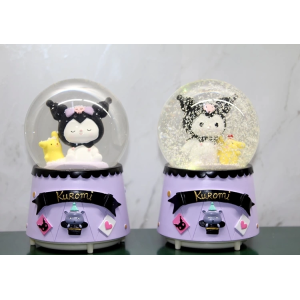 Kuromi İçi Dönmeli Püskürtmeli Işıklı Müzikli Kar Küresi Büyük Boy Alk3039