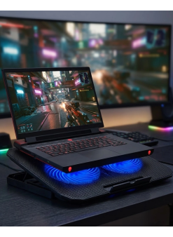 Laptop Soğutucu Stand Çift Fanlı 17 İnç Uyumlu Ayarlanabilir Notebook Altlığı