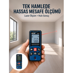 Lazer Metre 50 Mt Hassas Ve Hızlı Ölçüm Özellikli Yeni Nesil